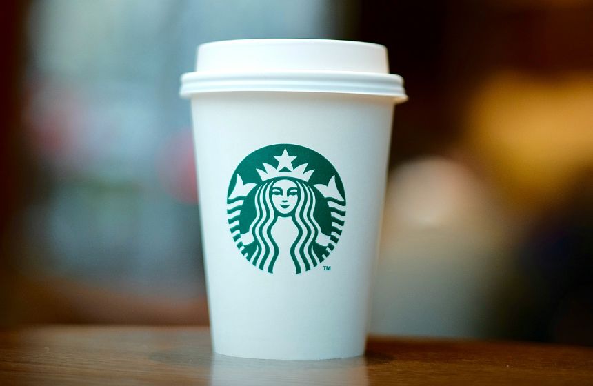 Starbucks cup showing logo