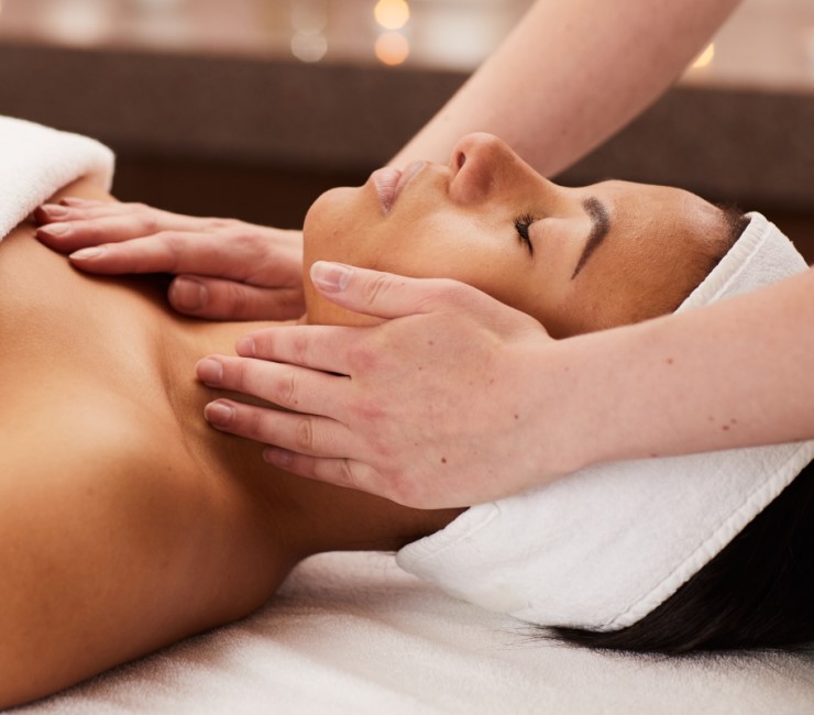 young lady getting a facial massage