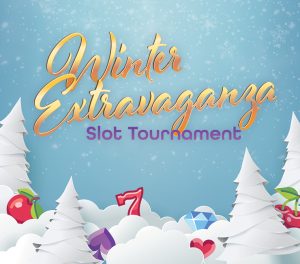 Winter Extravaganza Slot Tournament showing snow and diamonds and 7's