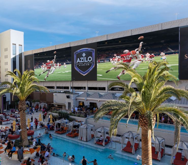 AZILO Las Vegas showing sports on the big screens