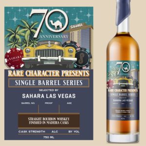 bottle of whiskey for SAHARA's 70th Anniversary