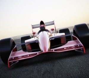 F1 Race Car in red on street