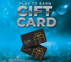Play To Earn Gift card showing two gift cards over a blue background