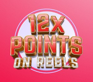 12X Points on Reels creative that has a red and pink esthetic
