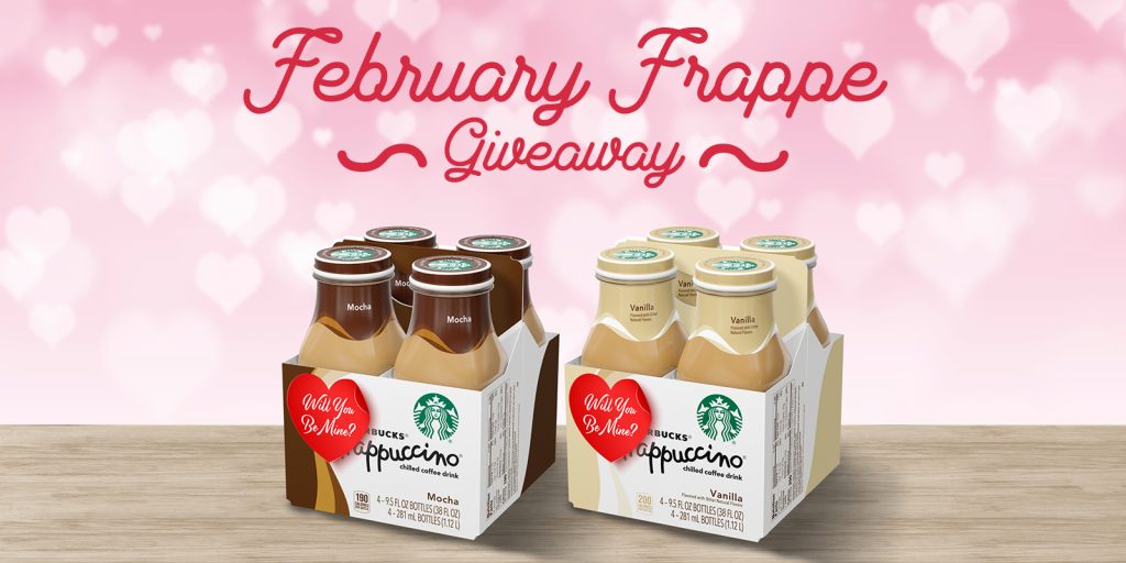 Starbucks bottled frappe with a Valentine's theme