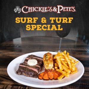 Chickie's & Pete's featuring the surf and turf special 