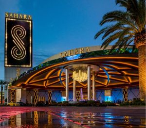 a picture of the new exterior of SAHARA Las Vegas