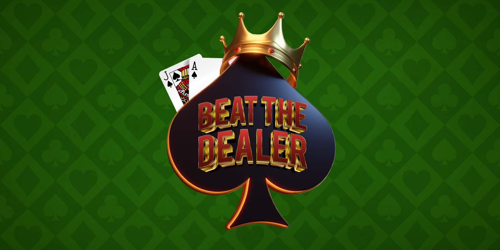 beat the dealer creative showing a spade and some cards