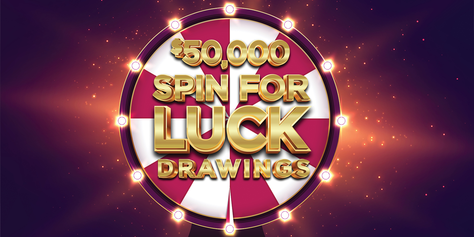 spin for luck creative showing a wheel with a red theme